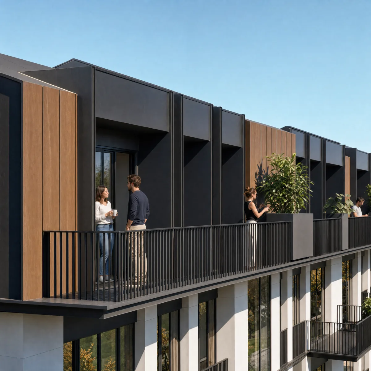 Apartman - balkon ve gerçekçi insanlar