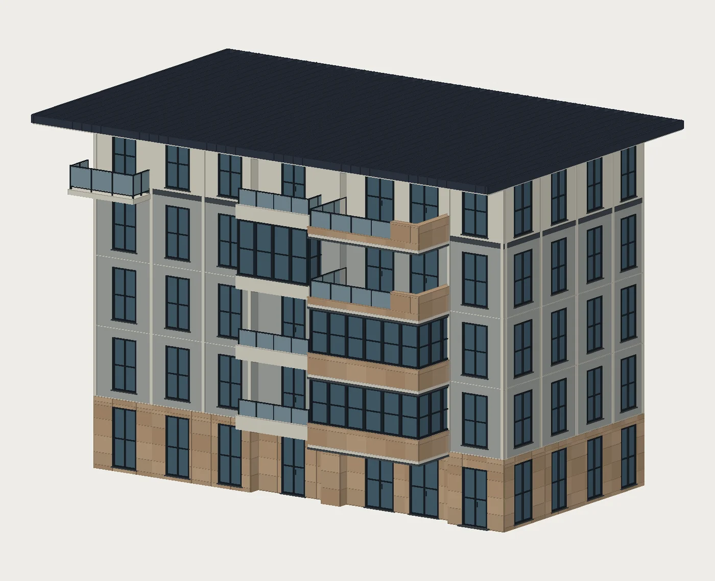 Astra'nın fotoğraftan 3ds Max'te oluşturduğu apartman modeli